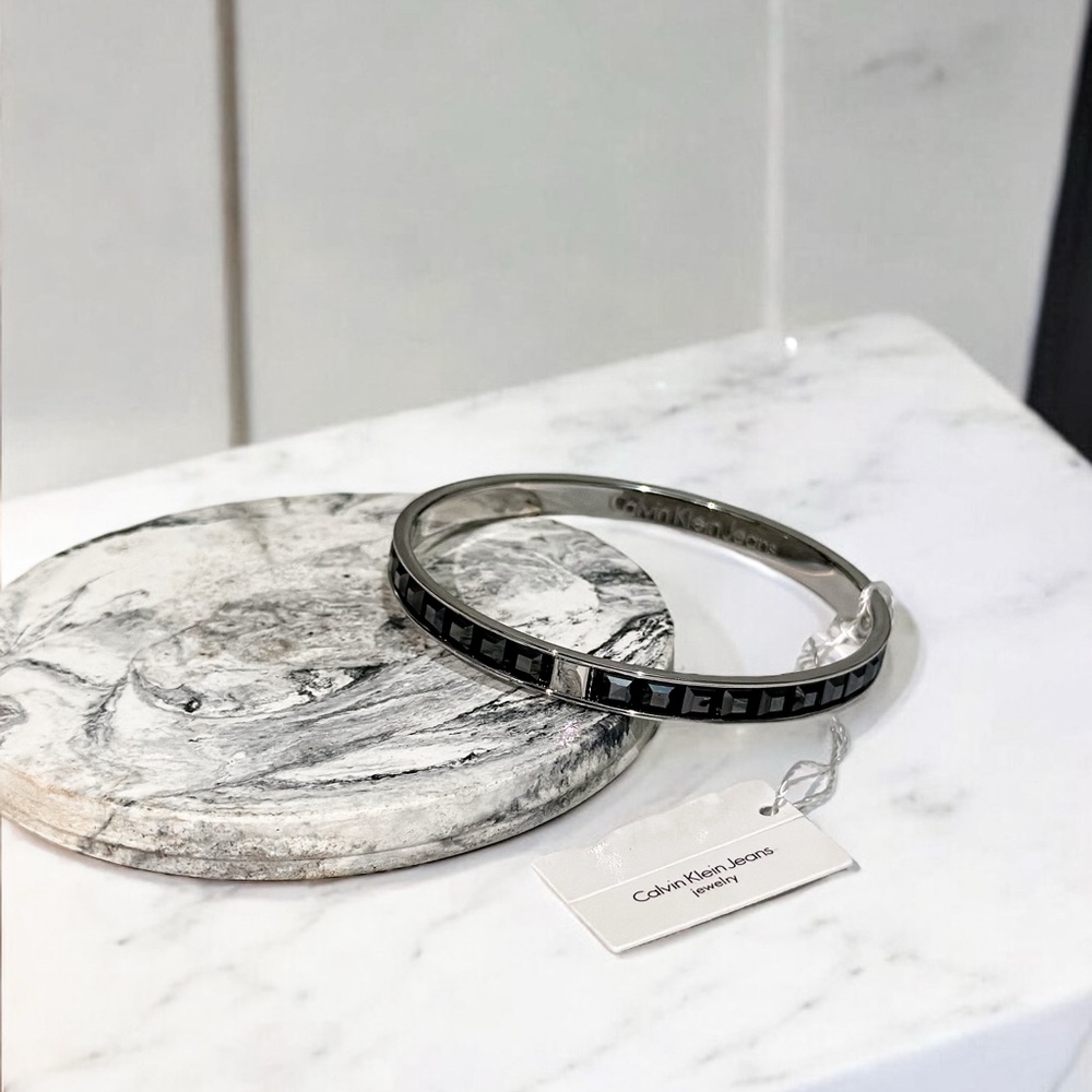 Calvin Klein Silver and Black Bangle